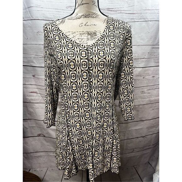 Tribal XL brown and white patterned blouse (2135) - Picture 1 of 4